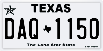 TX license plate DAQ1150