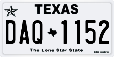 TX license plate DAQ1152