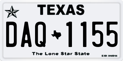 TX license plate DAQ1155