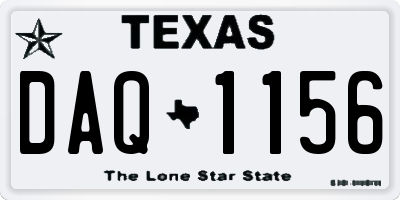 TX license plate DAQ1156