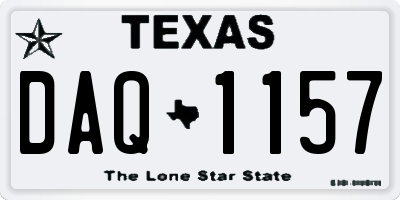 TX license plate DAQ1157