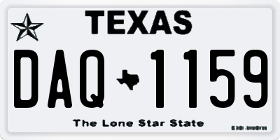 TX license plate DAQ1159
