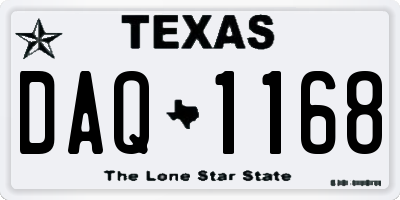 TX license plate DAQ1168
