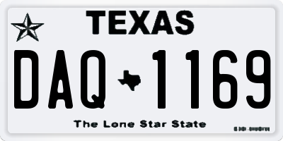 TX license plate DAQ1169
