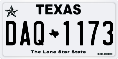 TX license plate DAQ1173