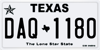 TX license plate DAQ1180