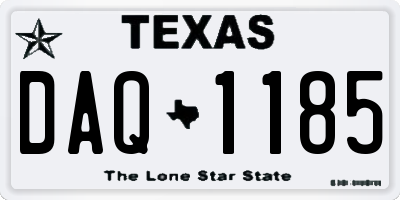 TX license plate DAQ1185