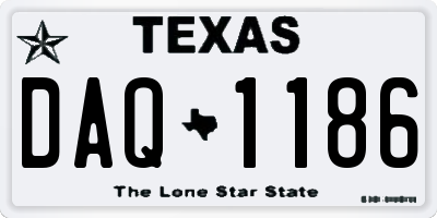 TX license plate DAQ1186
