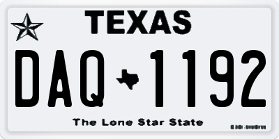 TX license plate DAQ1192