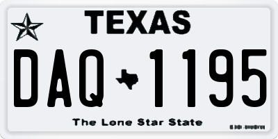 TX license plate DAQ1195