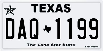 TX license plate DAQ1199