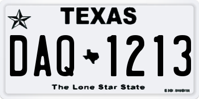 TX license plate DAQ1213