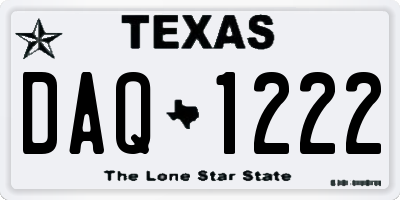 TX license plate DAQ1222