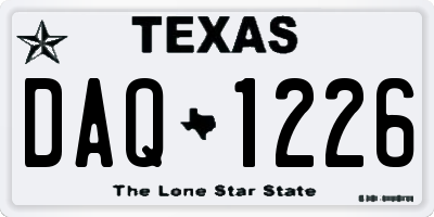 TX license plate DAQ1226