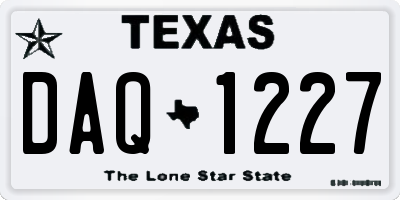 TX license plate DAQ1227