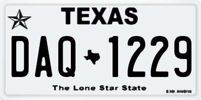 TX license plate DAQ1229