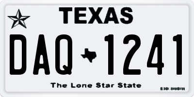 TX license plate DAQ1241
