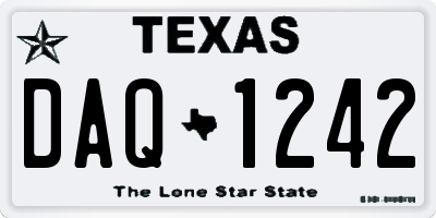 TX license plate DAQ1242