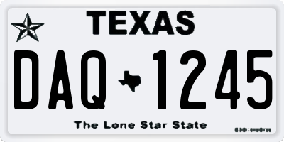 TX license plate DAQ1245