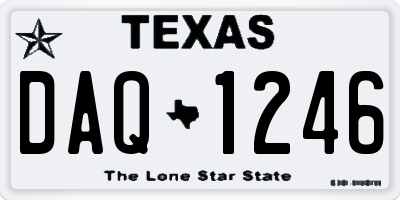 TX license plate DAQ1246