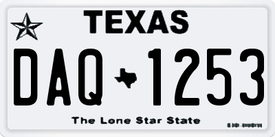TX license plate DAQ1253