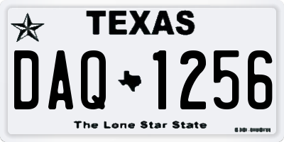 TX license plate DAQ1256