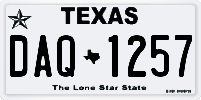 TX license plate DAQ1257
