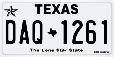 TX license plate DAQ1261