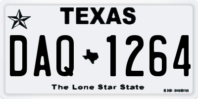 TX license plate DAQ1264