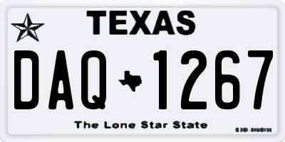 TX license plate DAQ1267