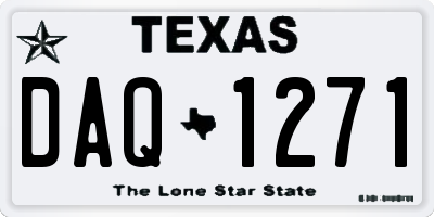 TX license plate DAQ1271