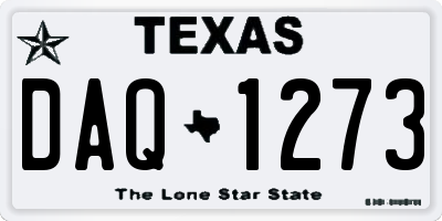 TX license plate DAQ1273