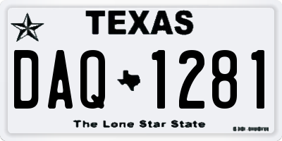 TX license plate DAQ1281