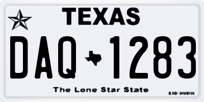 TX license plate DAQ1283