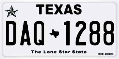 TX license plate DAQ1288