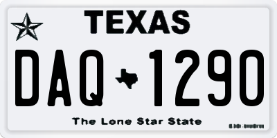 TX license plate DAQ1290