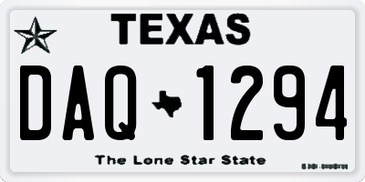 TX license plate DAQ1294