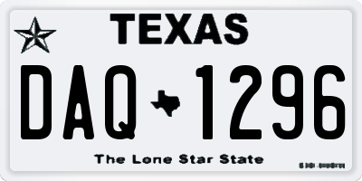 TX license plate DAQ1296