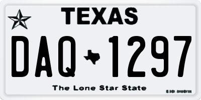 TX license plate DAQ1297