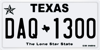 TX license plate DAQ1300