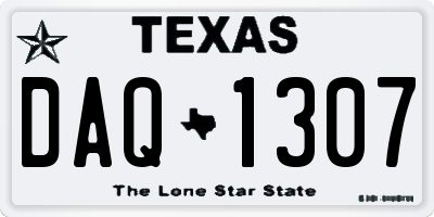 TX license plate DAQ1307