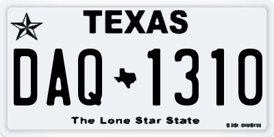 TX license plate DAQ1310
