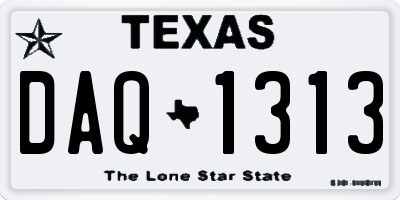 TX license plate DAQ1313