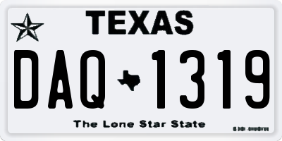 TX license plate DAQ1319