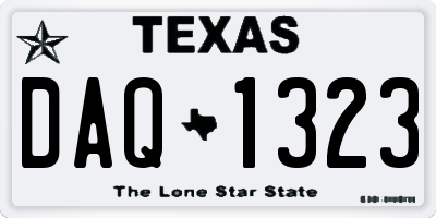 TX license plate DAQ1323