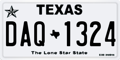 TX license plate DAQ1324