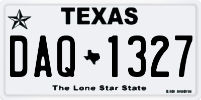 TX license plate DAQ1327