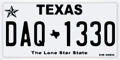 TX license plate DAQ1330