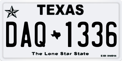 TX license plate DAQ1336