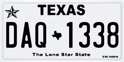 TX license plate DAQ1338